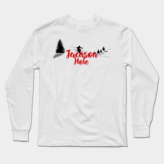 Ski fun in Jackson Hole Long Sleeve T-Shirt by ArtDesignDE